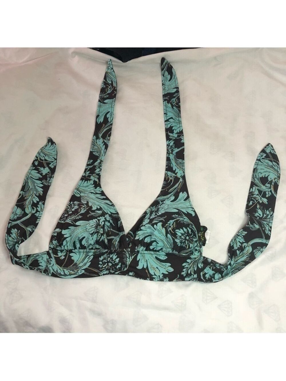 Bikini Bay Size 8 Brown/Teal/Gold Bikini Top